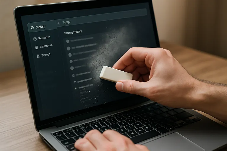 Wat gebeurt er technisch als je je geschiedenis wist?